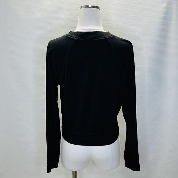 Banana Republic Sweater Womens Small Black Baby Terry Drawstring Pullover Top - Picture 3 of 12